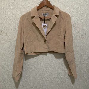 Charlie Holiday Mimie Women's Corduroy Cropped Blazer Jacket Size 4 NWT